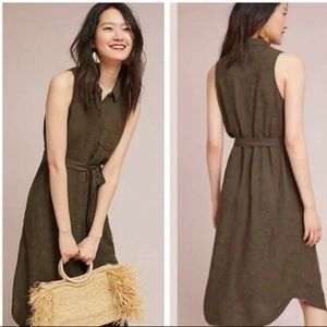 Anthropologie Parson Army Brown Shirtdress